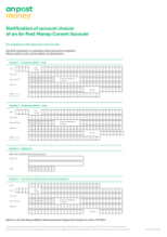 An Post Money Current Account Closure Form