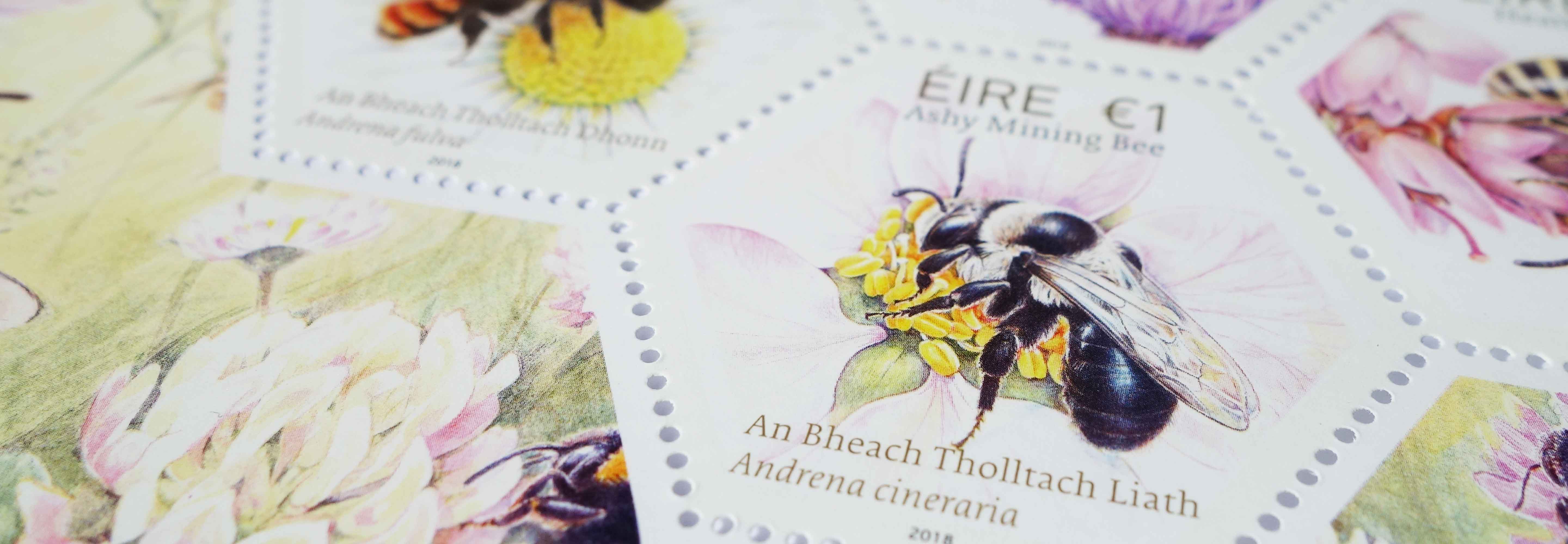 €1 Irish stamp with a Bee on it 