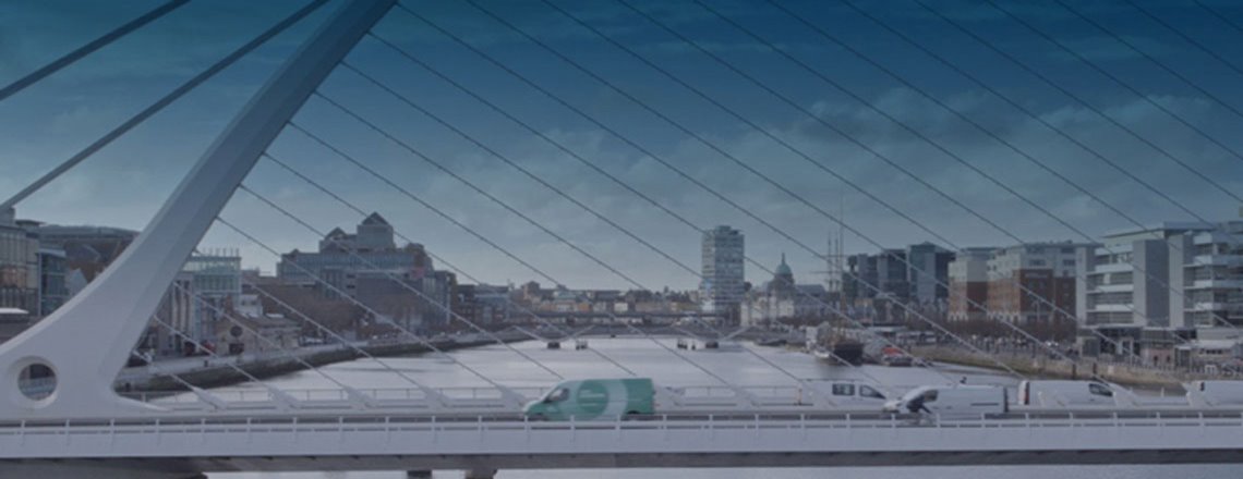 An Post van on the Samuel Beckett bridge