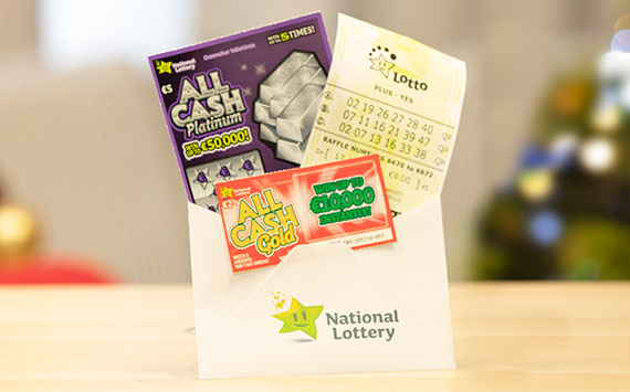 An envelope with lottery tickets inside