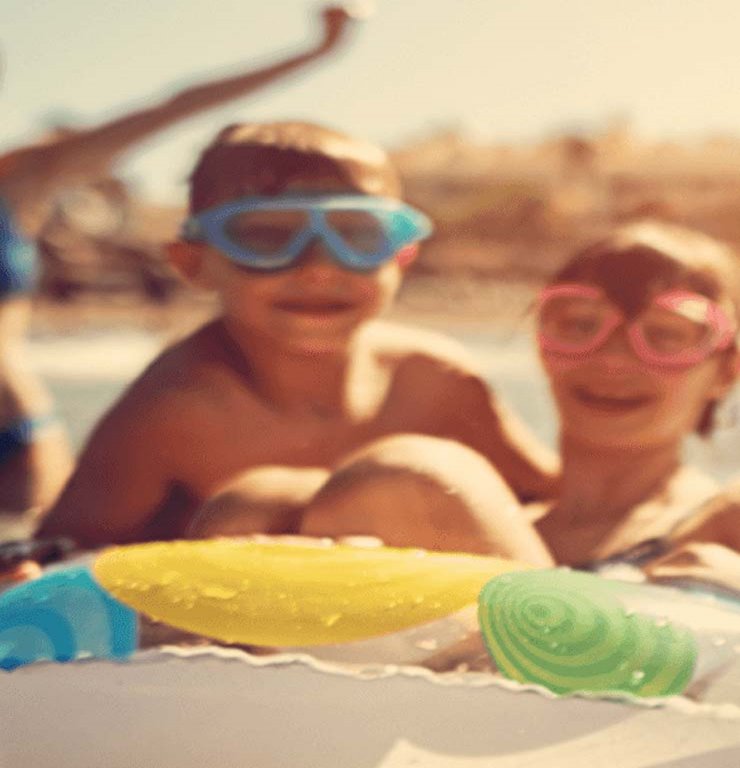 Kids swimming in pool