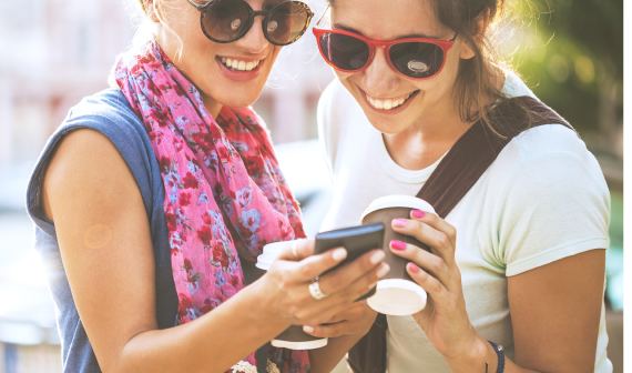 two women traveling