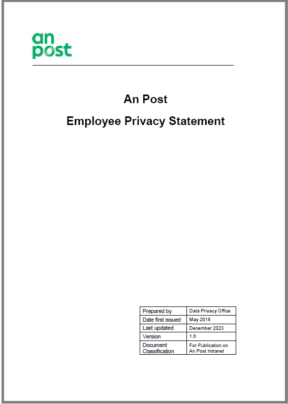 Employee Privacy Statement