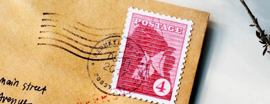 Postage stamp with a valid postmark