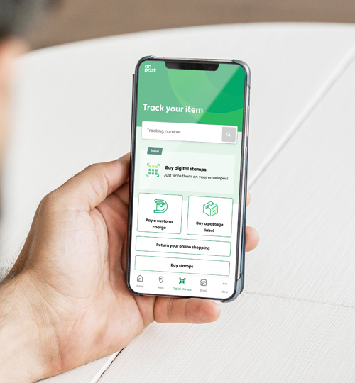 An Post app home page on a mobile device