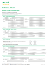 An Post Money Current Account Notification of Death